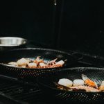 Cast Iron Pans - Mixed Seafood Cooking in Pans