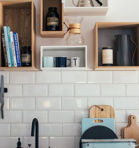 Ceramic Cookware - Kitchen with Box Shelves