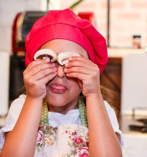 Cooking With Kids - Woman in White Floral Shirt Holding Red Plastic Plate