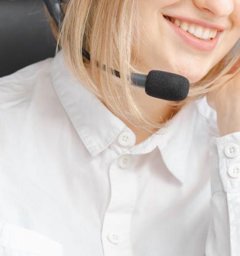 Voice Assistants - Smiling Woman Working in a Call Center