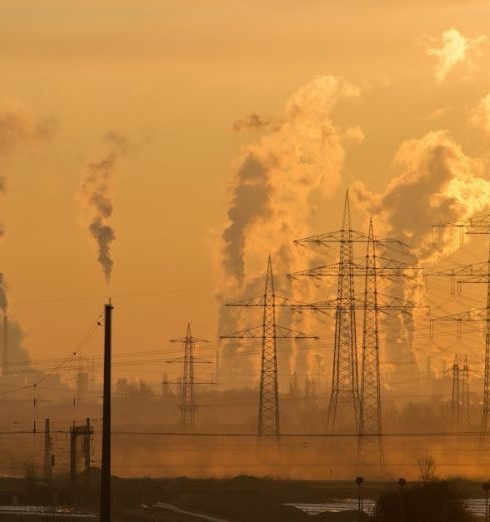 Air Quality - Electric Towers during Golden Hour