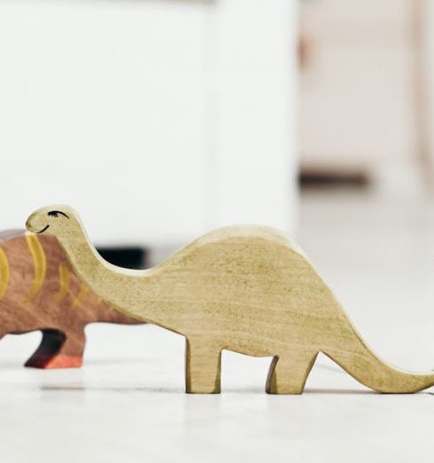 Kids’ Toys - Brown and Orange Dinosaur Plastic Toy