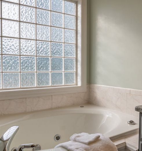 Bathroom - White Ceramic Bathtub Near White Ceramic Bathtub