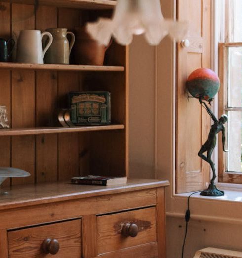 Kitchen Storage - Cozy Sunlit Kitchen with Wooden Furniture