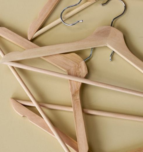 Utility Closet - Wooden Clothes Hangers