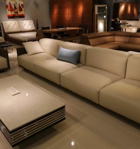 Furniture - Beige 3-seat Sofa