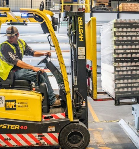 Crates - Person Using Forklift