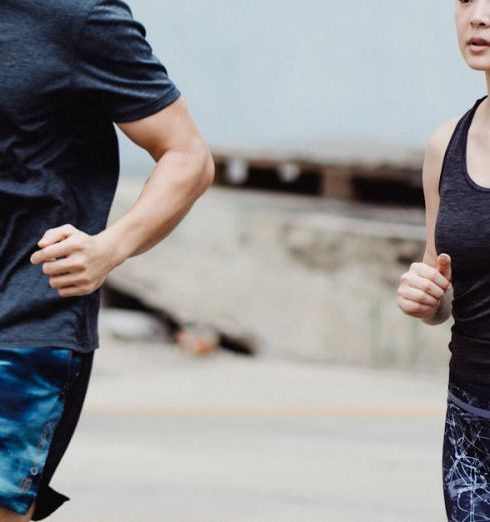 Outdoor Run - A Man and a Woman Running