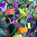 Outdoor Fences - Green Chain-link Fence With Assorted-color Padlocks