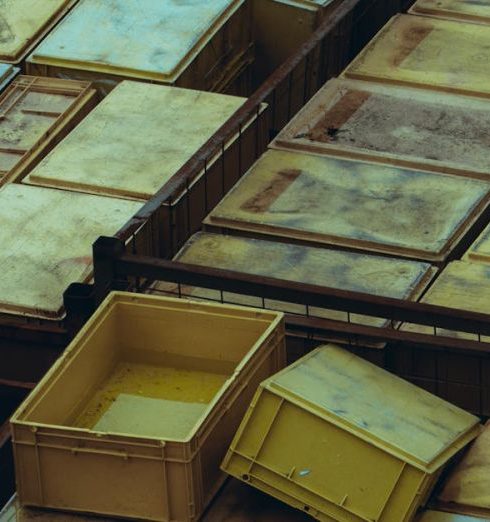 Stackable Bins - Containers with Yellow Plastic Boxes