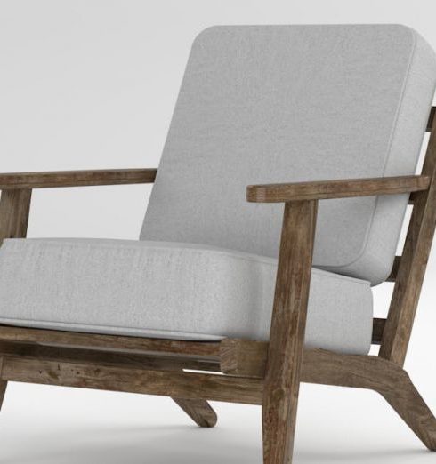 Furniture Styles - Gray Armchair in Wooden Frame