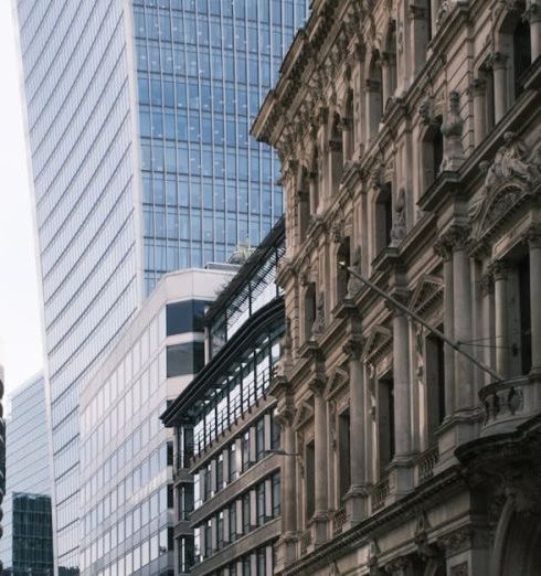 Classic And Modern - Classical Building Near Futuristic Skyscraper Walkie-Talkie Fenchurch Building in London