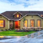 Front Yard - Lighted Beige House