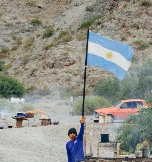 Native Plants - A Man Waving the Argentinian Flag