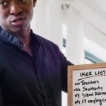 Sales Funnel - Confident man presenting business concepts on a whiteboard during a meeting indoors.