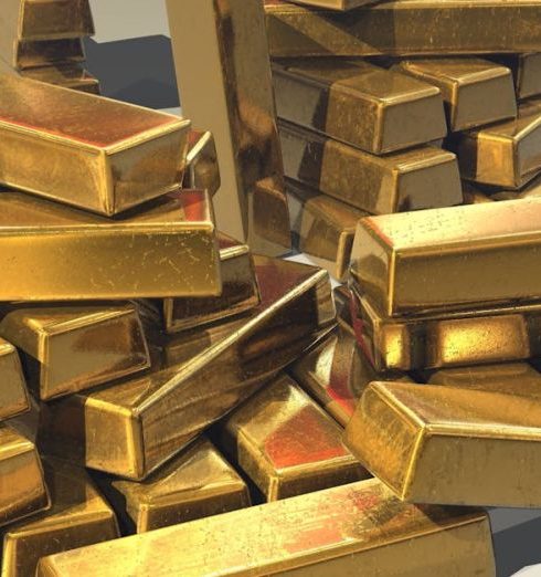 Equity Financing - A pile of lustrous gold bars symbolizing wealth and prosperity.