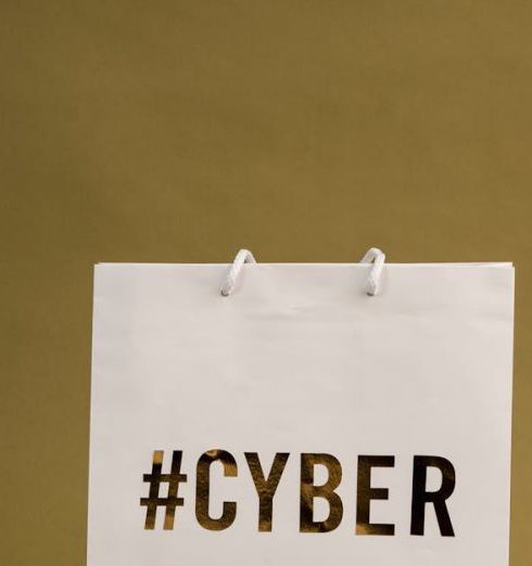 Brand Awareness - Minimalist image of a paper bag with Cyber Monday promotion text.