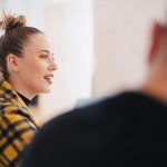 woman-wearing-yellow-and-black-plaid-shirt